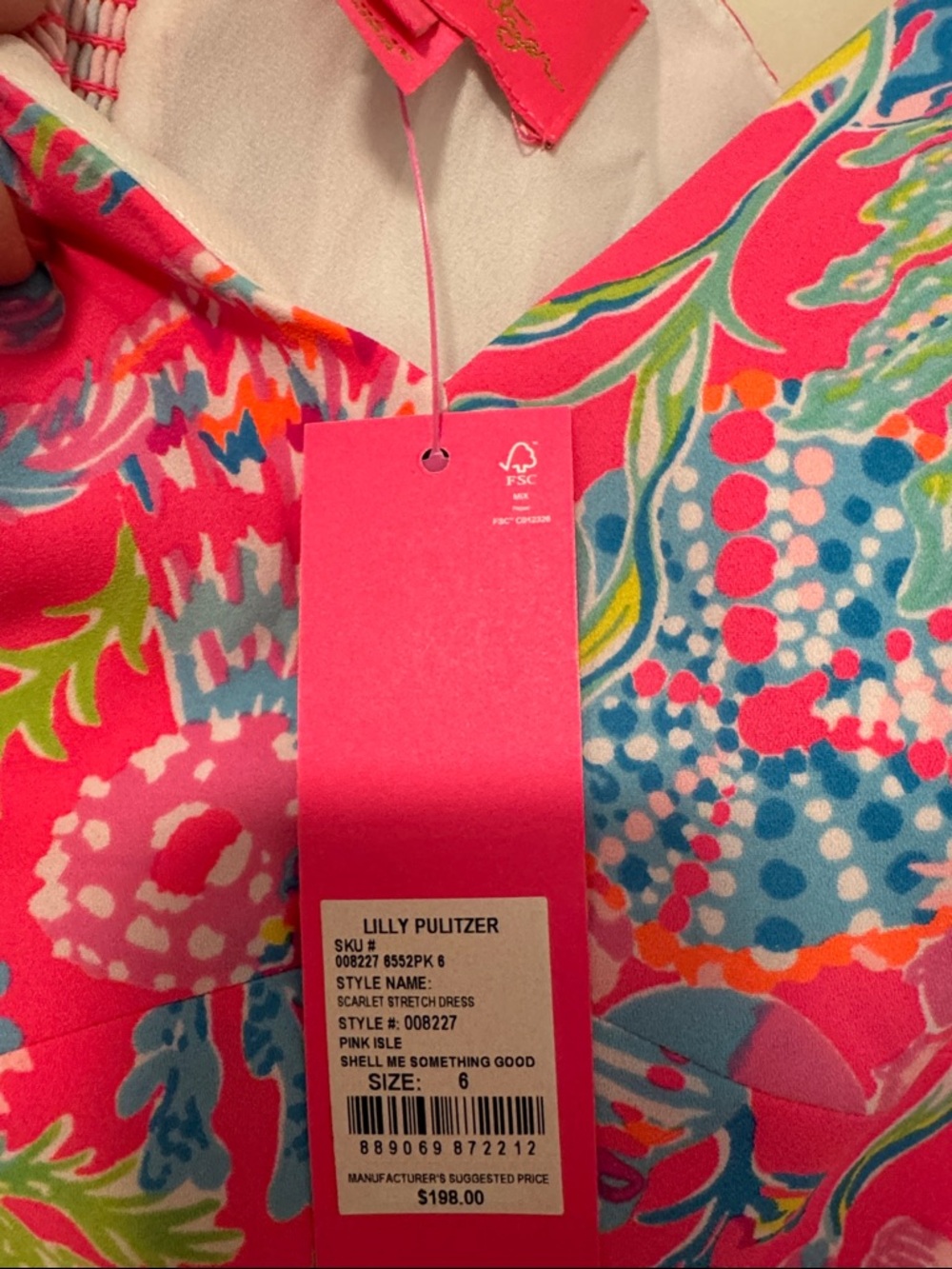 Lilly Pulitzer Scarlet Stretch Dress Pink Isle Print: Shell Me Something Good - Picture 10 of 12